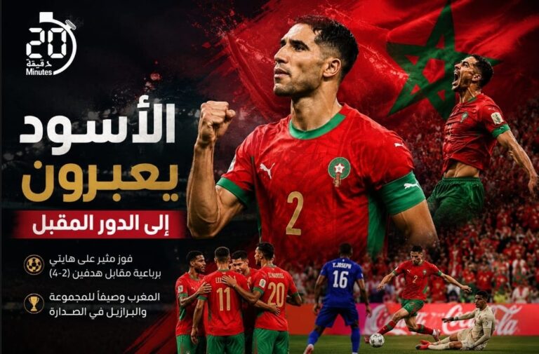المنتخب المغربي يحجز مكانته بجدارة في الدور المقبل من كأس العالم