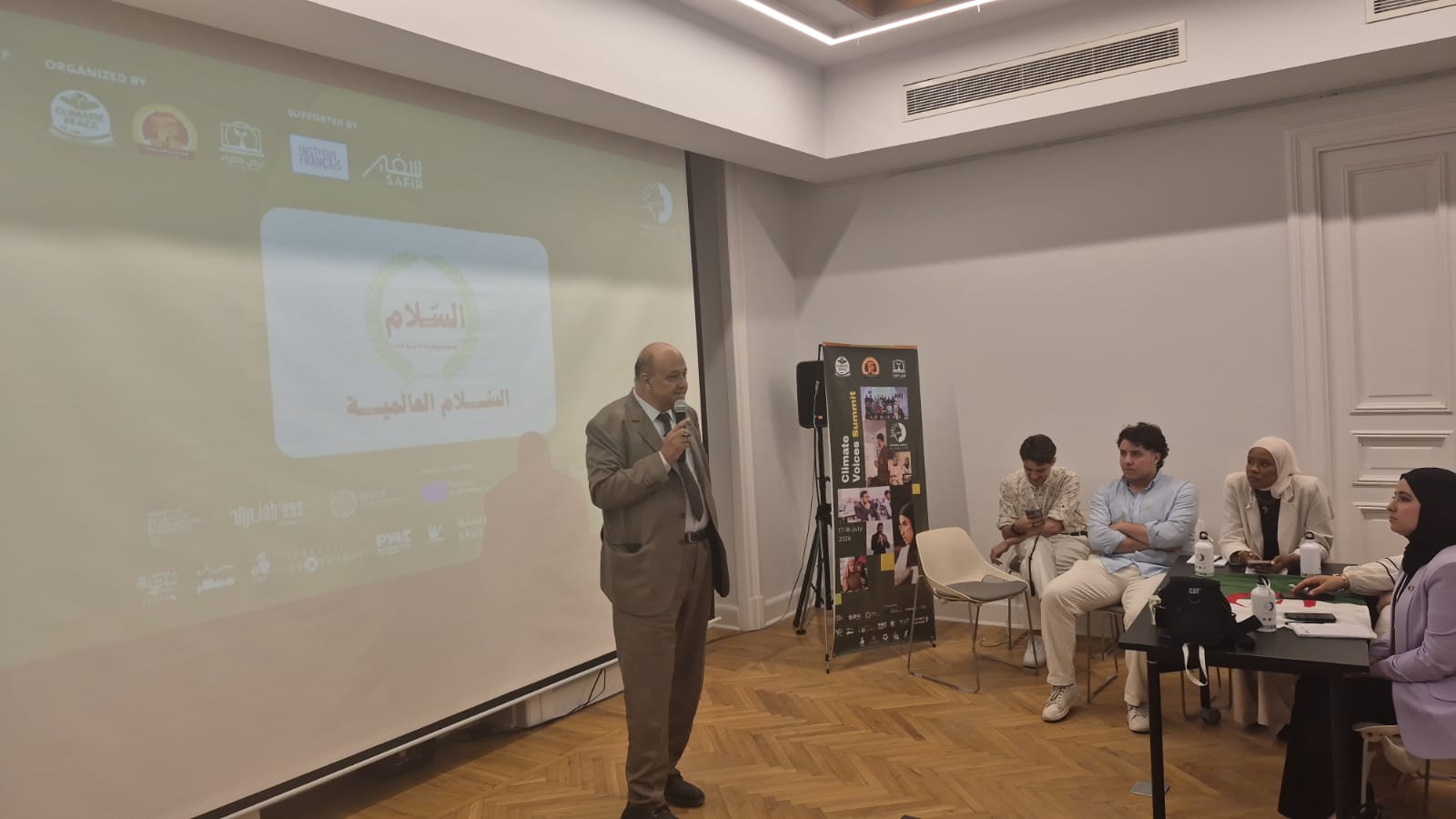 رئيس مجلس أمناء مؤسسة رسالة السلام العالمية أمام قمة أصوات المناخ